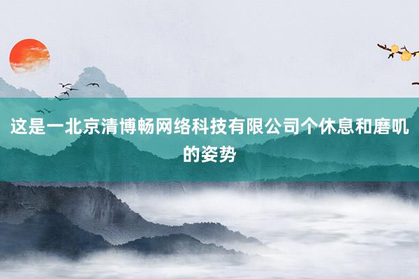 这是一北京清博畅网络科技有限公司个休息和磨叽的姿势